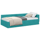 vidaXL Sarokágy keret fejtámlával Türkiz 80 cm x 200 cm Bársony