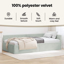 vidaXL Sarokágy keret fejtámlával Világosszürke 90 cm x 190 cm Bársony