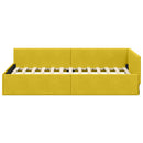 vidaXL Sarokágy keret fejtámlával Sárga 90 cm x 190 cm Bársony