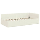 vidaXL Sarokágy keret fejtámlával Krém 90 x 190 cm Velúr és műnyír