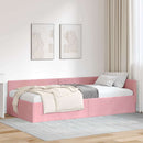 vidaXL Sarokágy keret fejtámlával Rózsaszín 90 cm x 200 cm Bársony