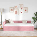 vidaXL Sarokágy keret fejtámlával Rózsaszín 90 cm x 200 cm Bársony