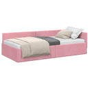 vidaXL Sarokágy keret fejtámlával Rózsaszín 90 cm x 200 cm Bársony