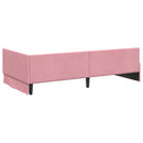 vidaXL Sarokágy keret fejtámlával Rózsaszín 90 cm x 200 cm Bársony