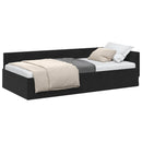 vidaXL Sarokágy keret fejtámlával Fekete 90 cm x 200 cm Bársony