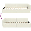 vidaXL Sarokágy keret fejtámlával Krém 90 x 200 cm Velúr és műnyír