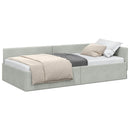 vidaXL Sarokágy keret Világosszürke 100 x 200 cm Velúr és műnyír