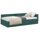 vidaXL Sarokágy keret Sötétzöld 100 x 200 cm Velúr és műnyír