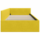 vidaXL Sarokágy keret fejtámlával Sárga 100 x 200 cm Velúr és műnyír