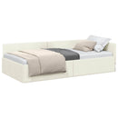 vidaXL Sarokágy keret fejtámlával Krém 100 cm x 200 cm Bársony