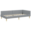 vidaXL Sarokágy keret Világosszürke 80 x 200 cm szövet