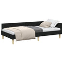 vidaXL Sarokágy keret Fekete 80 x 200 cm szövet
