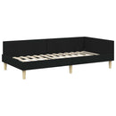 vidaXL Sarokágy keret Fekete 80 x 200 cm szövet