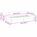 vidaXL Sarokágy keret Fekete 80 x 200 cm szövet