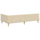 vidaXL Sarokágy keret fejtámlával Krém 90 x 190 cm szövet