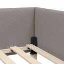 vidaXL Sarokágy keret Tópszínű 100 x 200 cm szövet
