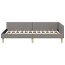 vidaXL Sarokágy keret Tópszínű 100 x 200 cm szövet