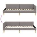 vidaXL Sarokágy keret Tópszínű 100 x 200 cm szövet