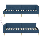 vidaXL Sarokágy keret Kék 100 x 200 cm szövet
