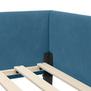 vidaXL Sarokágy keret fejtámlával Kék 80 cm x 200 cm Bársony