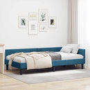 vidaXL Sarokágy keret fejtámlával Kék 80 cm x 200 cm Bársony