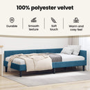 vidaXL Sarokágy keret fejtámlával Kék 80 cm x 200 cm Bársony