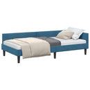 vidaXL Sarokágy keret fejtámlával Kék 80 cm x 200 cm Bársony