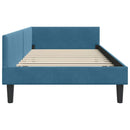 vidaXL Sarokágy keret fejtámlával Kék 80 cm x 200 cm Bársony