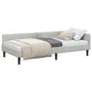 vidaXL Sarokágy keret fejtámlával Világosszürke 80 cm x 200 cm Bársony