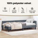 vidaXL Sarokágy keret fejtámlával Sötétszürke 80 cm x 200 cm Bársony