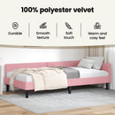 vidaXL Sarokágy keret fejtámlával Rózsaszín 80 cm x 200 cm Bársony