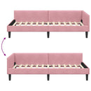 vidaXL Sarokágy keret fejtámlával Rózsaszín 80 cm x 200 cm Bársony