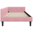 vidaXL Sarokágy keret fejtámlával Rózsaszín 80 cm x 200 cm Bársony