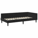 vidaXL Sarokágy keret fejtámlával Fekete 80 cm x 200 cm Bársony