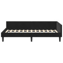 vidaXL Sarokágy keret fejtámlával Fekete 80 cm x 200 cm Bársony