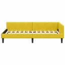 vidaXL Sarokágy keret fejtámlával Sárga 80 cm x 200 cm Bársony