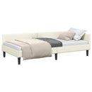 vidaXL Sarokágy keret fejtámlával Krém 80 cm x 200 cm Bársony