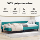 vidaXL Sarokágy keret fejtámlával Türkiz 80 cm x 200 cm Bársony