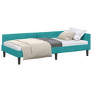 vidaXL Sarokágy keret fejtámlával Türkiz 80 cm x 200 cm Bársony