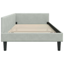 vidaXL Sarokágy keret fejtámlával Világosszürke 90 cm x 190 cm Bársony