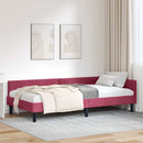 vidaXL Sarokágy keret fejtámlával Bordó 90 cm x 190 cm Bársony
