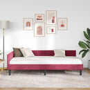 vidaXL Sarokágy keret fejtámlával Bordó 90 cm x 190 cm Bársony