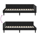 vidaXL Sarokágy keret fejtámlával Fekete 90 cm x 190 cm Bársony