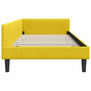 vidaXL Sarokágy keret fejtámlával Sárga 90 cm x 190 cm Bársony