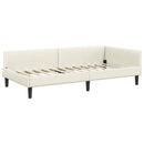 vidaXL Sarokágy keret fejtámlával Krém 90 cm x 190 cm Bársony