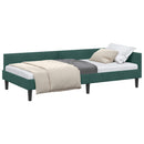 vidaXL Sarokágy keret fejtámlával Sötétzöld 90 cm x 200 cm Bársony