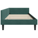 vidaXL Sarokágy keret fejtámlával Sötétzöld 90 cm x 200 cm Bársony