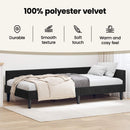 vidaXL Sarokágy keret fejtámlával Fekete 90 cm x 200 cm Bársony