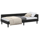 vidaXL Sarokágy keret fejtámlával Fekete 90 cm x 200 cm Bársony