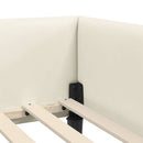 vidaXL Sarokágy keret fejtámlával Krém 90 cm x 200 cm Bársony